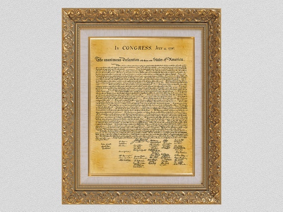 アメリカ独立宣言のコロタイププリント アメリカ独立宣言のコロタイププリント