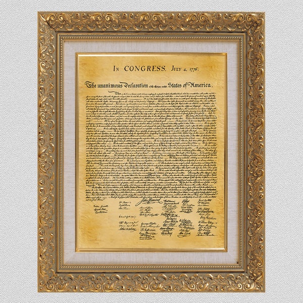 1776 United States Declaration of Independence Print. US Declaration of Independence Poster, Historical US Document, American History Class