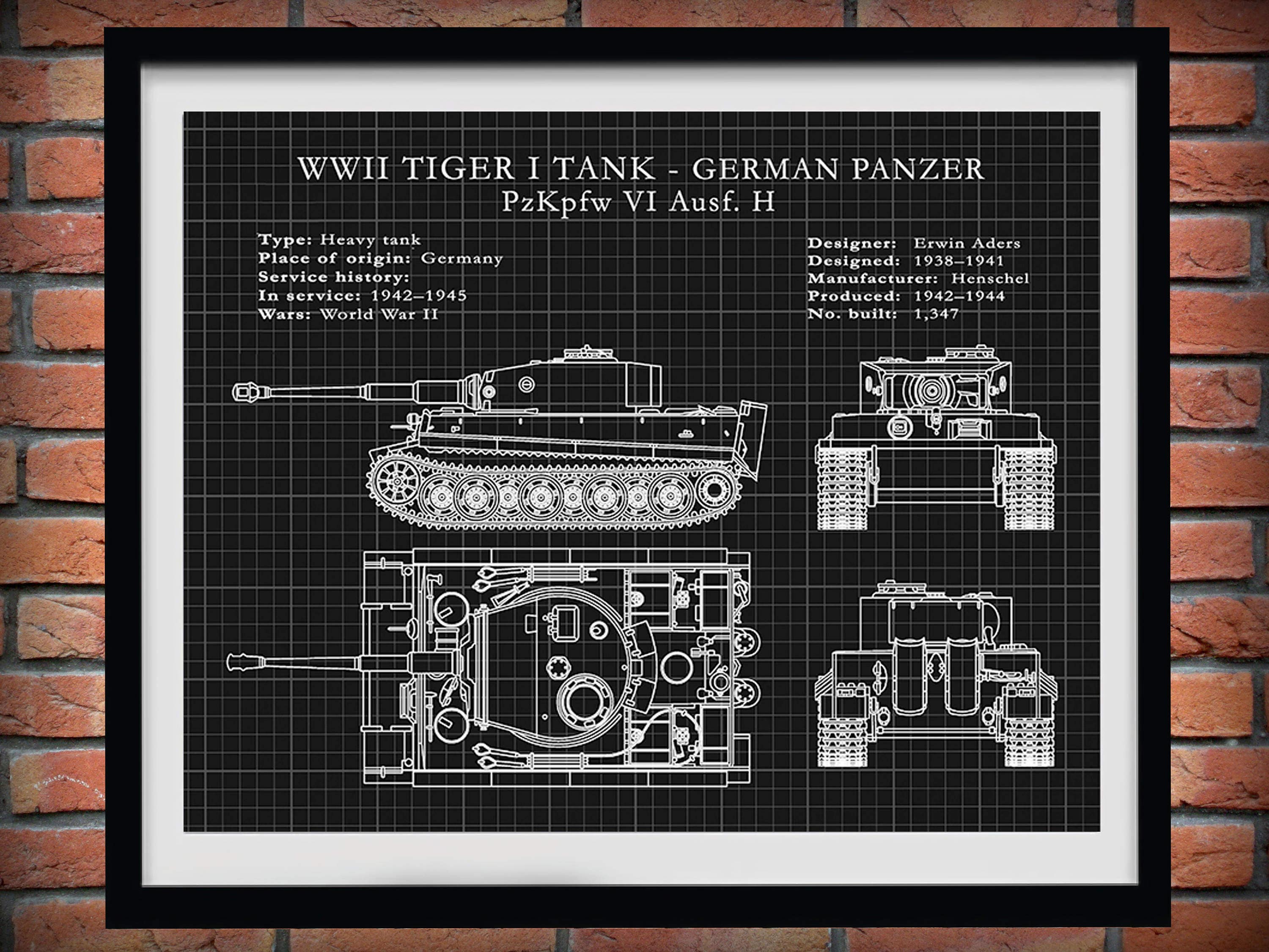 WW II German Army – TANK WALL CHART / SCHEMATIC #1 – Panzer Sd.Kfz