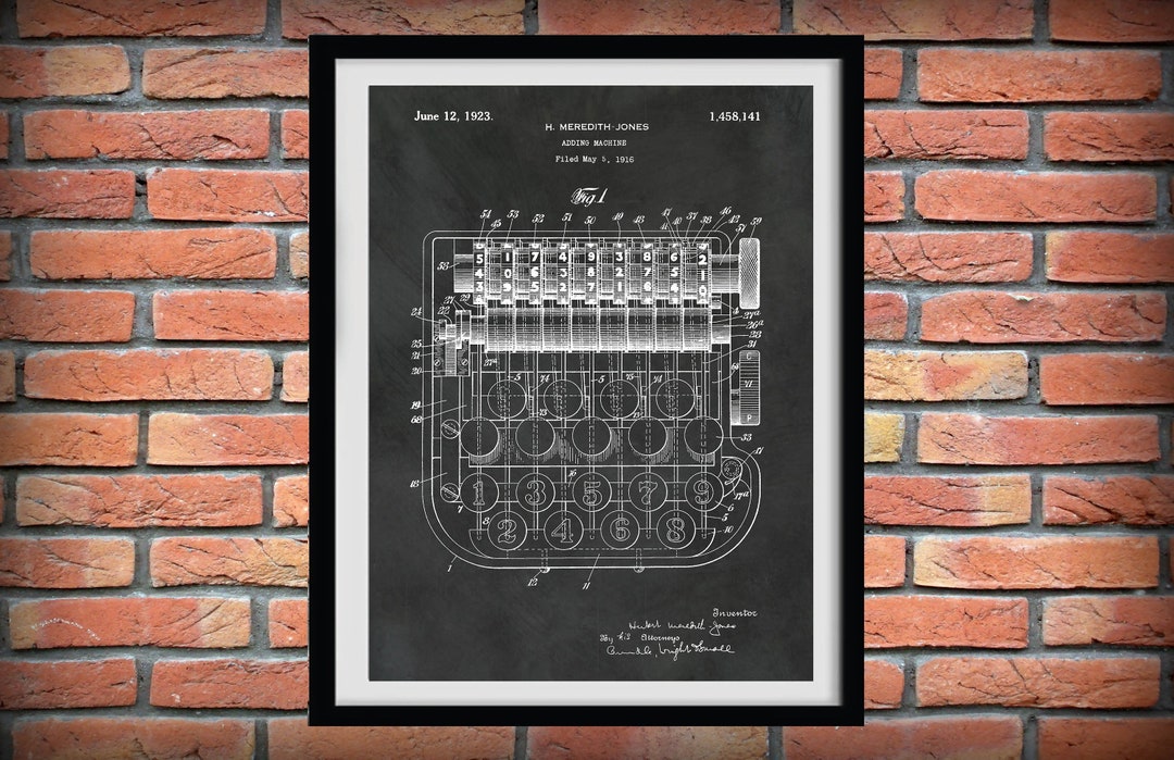 1923 Adding Machine Patent Print, Antique Adding Machine Poster ...