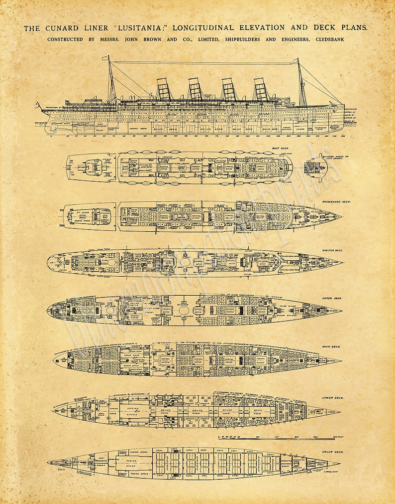 R.M.S. Lusitania Poster Lusitania Ship Print Lusitania - Etsy