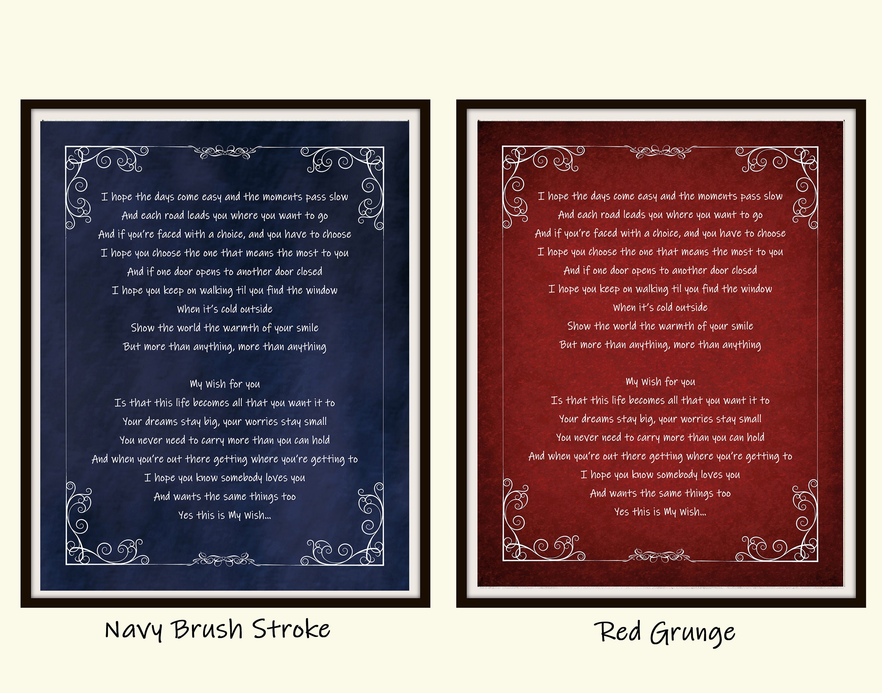 My Wish For You Lyrics Art Print Rascal Flatts Song Lyrics Poster From The Heart Inspirational Poem Childs Room Decor Birthday Gift Idea
