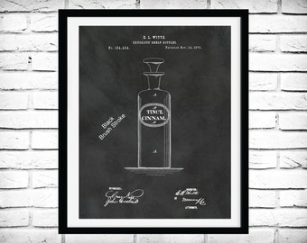 Patent 1876 Druggist Bottle - Medicine Bottle -  Art Print - Poster - Medical - Pharmacy Bottle - Antique Druggists Bottle - Drug Medicine