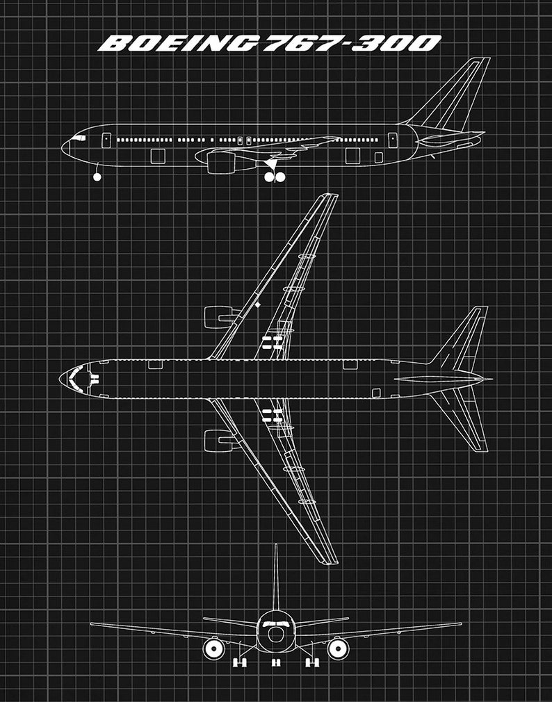 Boeing 767-300 Patent Print Boeing 767 Airplane Drawing - Etsy