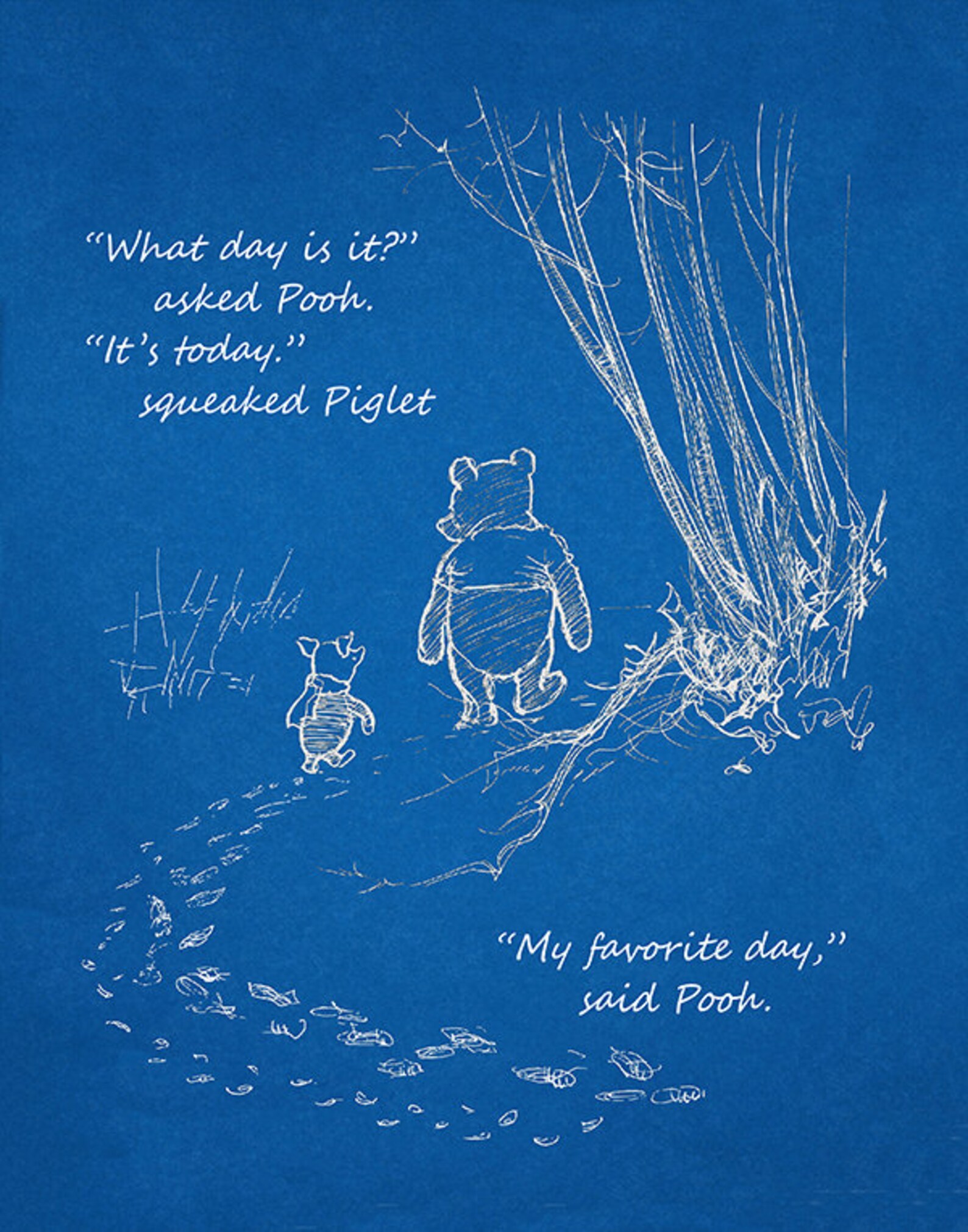 Winnie the Pooh Print what Day is It Asked Pooh Etsy