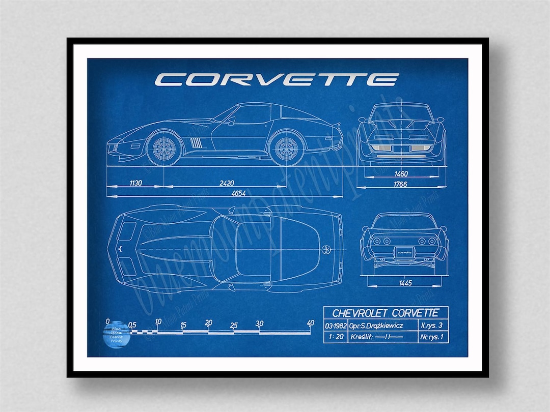 コルベット C3 図面、シボレー コルベット C3 ポスター、シボレー