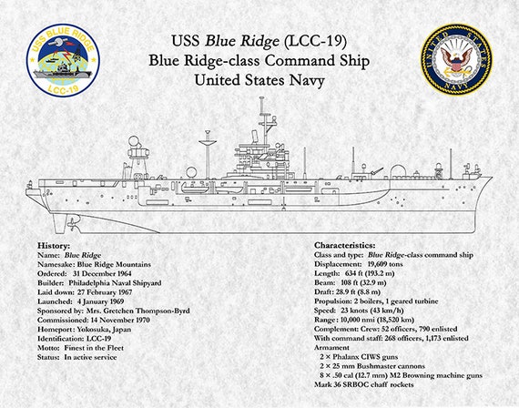 Uss Blue Ridge Logo U.S. 7th Fleet Flagship USS Blue Ridge (LCC 19) Is