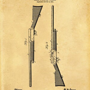 1900 Browning Rifle Patent Print Recoil Operated Firearm Patent Print Browning Rifle Poster NRA Decor Gun Collector Gift Idea image 4