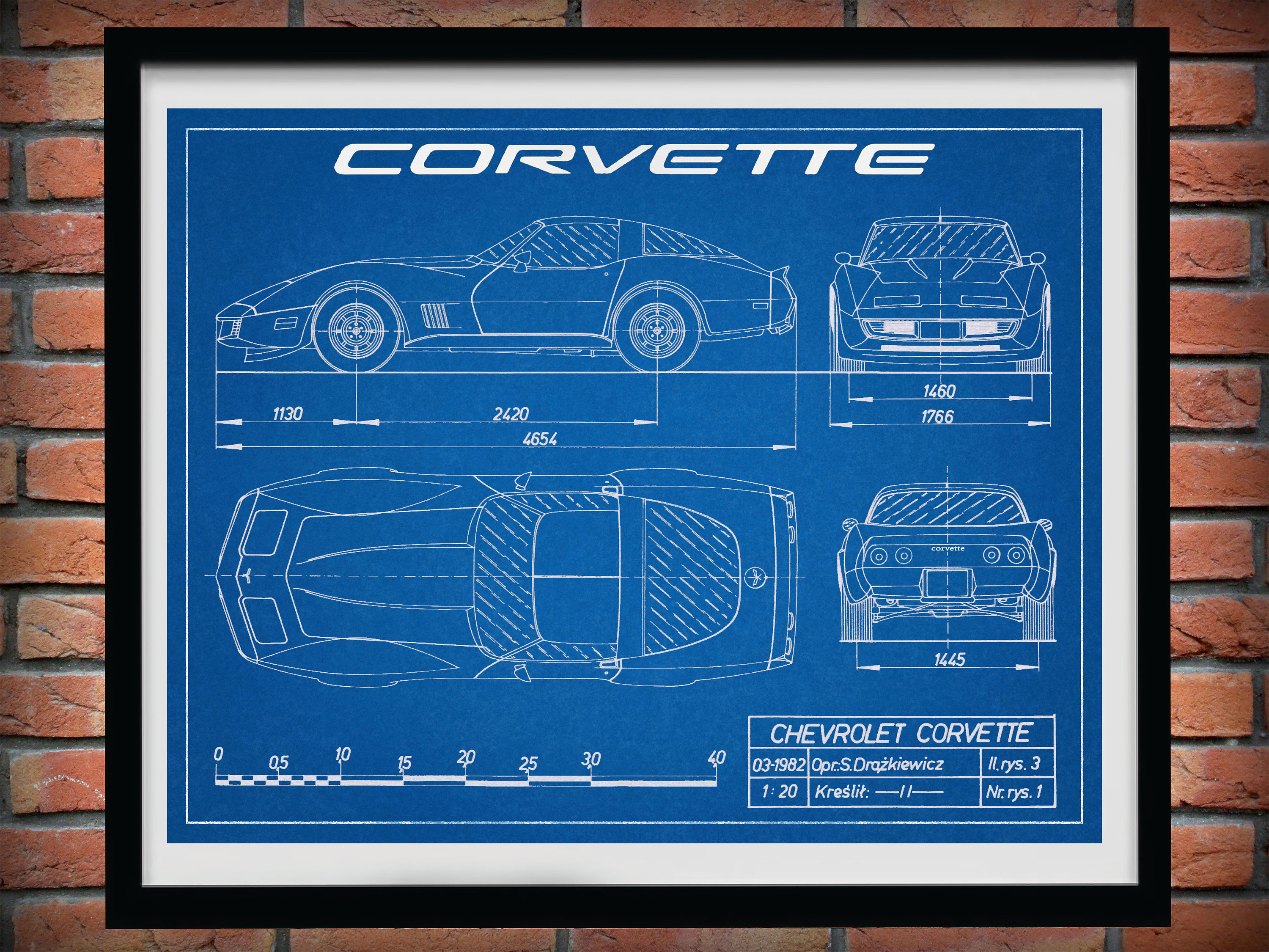 Corvette C3 Drawing Chevy Corvette C3 Poster Chevrolet Corvette