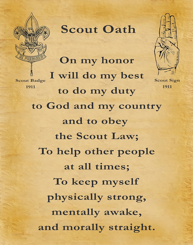 1911 Boy Scout Oath Boy Scouts Of America BSA Eagle Etsy 1911-boy-scout-oath-boy-scouts-of-america-bsa-eagle-etsy