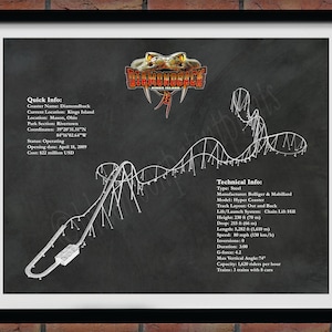 Diamondback Roller Coaster Drawing, Kings Island Roller Coaster, Diamondback Roller Coaster Blueprint, Roller Coaster Decor
