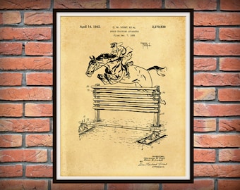 1939 Horse Training Patent Print - Equestrian Poster - Equestrian Decor - Equus -  Horse Show Jumping -