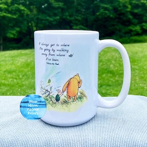 I Always Get to Where I&#39;m Going Pooh Mug, Pooh and Piglet 15 oz Mug, Winnie The Pooh Coffee Mug Colorized, Pooh - Piglet Windy Day Cocoa Mug