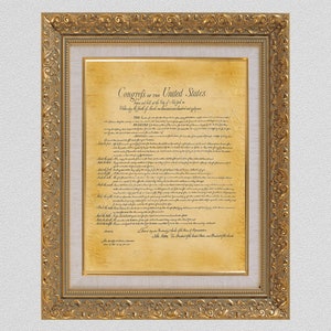 1789 United States Bill of Rights Print, Historical American Document, American History, American Constitution Wall Art