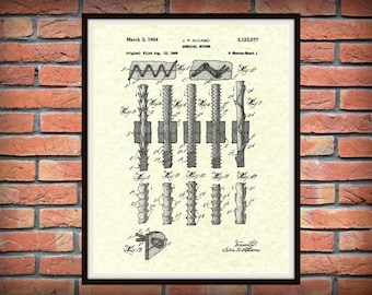 Patent 1964 Surgical Suture - Art Print - Medical -  Doctors Office - Nurse - Surgery Stitches - Hospital Wall Art - Surgeon Wall Art