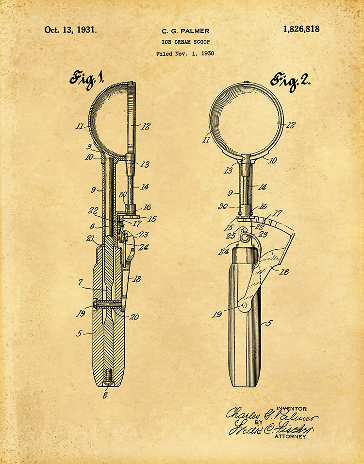 Set of 2 Ice Cream Collection Patent Prints, Digital Download, (8