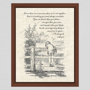 Impression de Winnie l'ourson, citation je serai toujours avec vous, si jamais il y a demain citation de l'ourson, citation inspirante, citation classique de l'ourson, WP #011