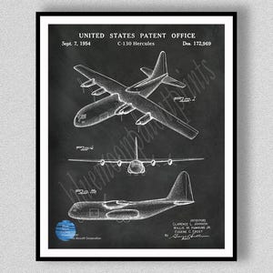 C-130 Hercules Patent Print, C-130 Hercules Wall Art Print, Military Aviation Gift, C-130 Hercules Military Plane Blueprint