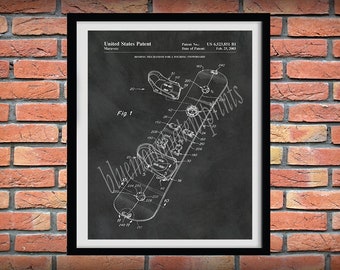 2003 Snow Board Patent Print, Snow Board Poster, Winter Sports Décor, Snow Boarder Gift, Ski Resort Décor,  Ski Poster, Snow Board Blueprint