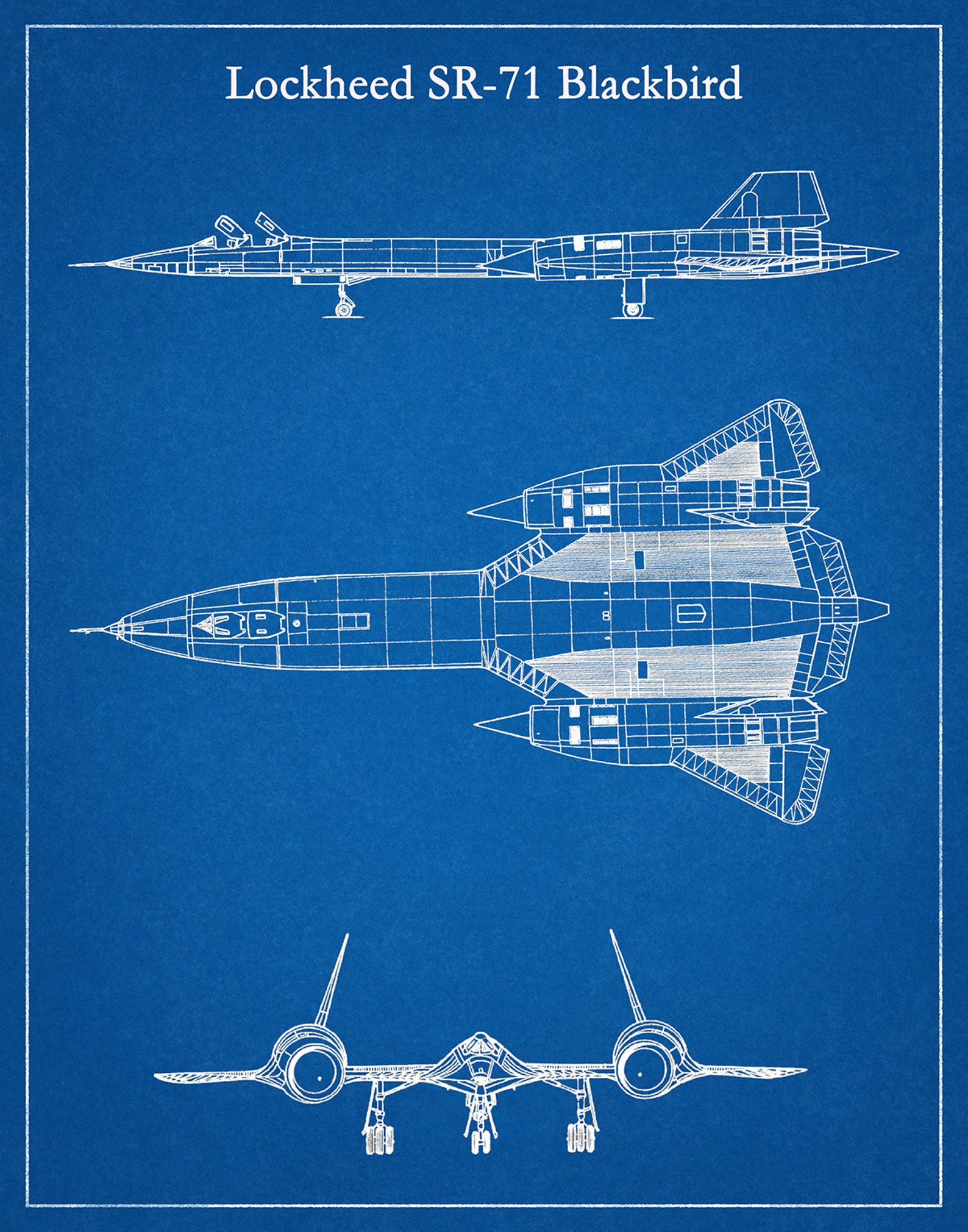 Lockheed Martin SR71 Blackbird Drawing SR71 aircraft Etsy