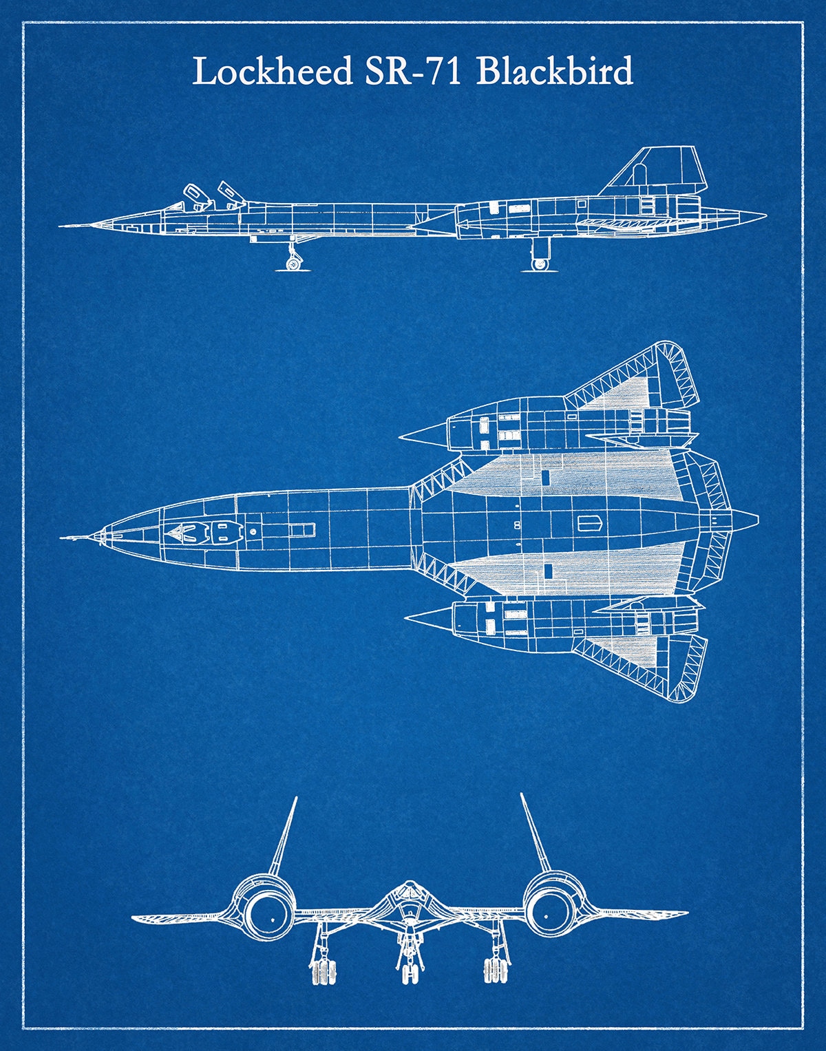 Lockheed Martin SR-71 Blackbird Drawing, SR-71 aircraft blueprint