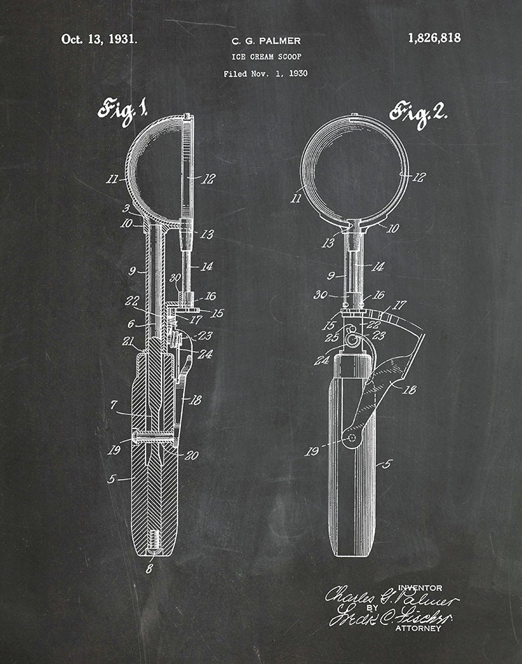 Automatically Heated Ice-Cream Scoop with Stand Vintage Patent Drawing  Greeting Card for Sale by TheYoungDesigns