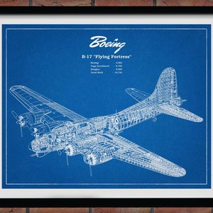 1935 Boeing B17 Flying Fortress WWII Bomber - Boeing B-17 Airplane Art Print - Boeing B17 Flying Fortress Poster - Boeing B-17 Wall Art