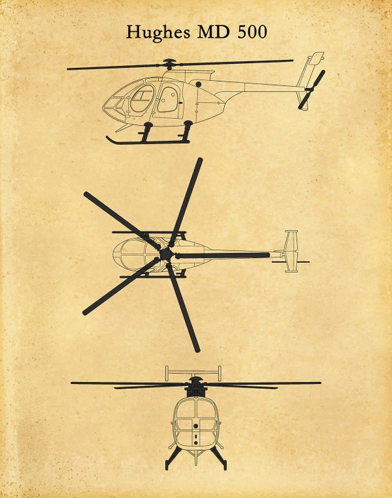 Hughes Md500 Hubschrauber Druck Hughes Hubschrauber Etsy