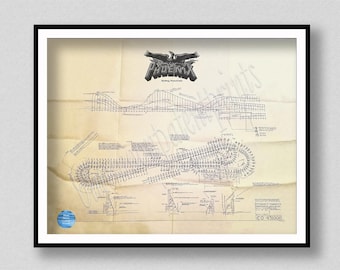 Phoenix Roller Coaster Blueprint, Knoebels Park Elysburg, PA Wooden Roller Coaster - The Rocket Roller Coaster Parkland, San Antonio, TX