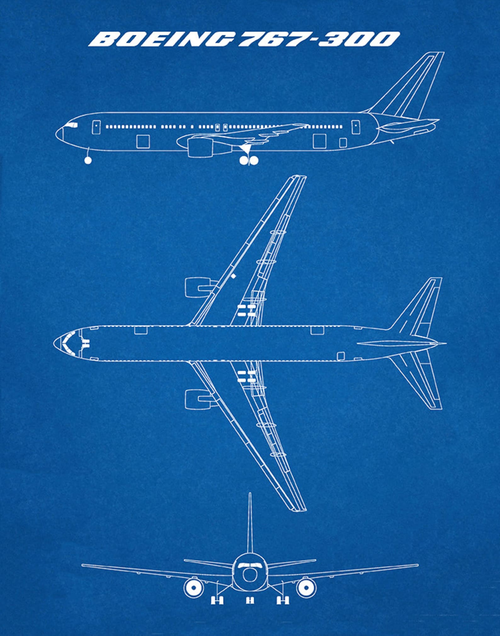 Boeing 767-300 Patent Print Boeing 767 Airplane Drawing - Etsy