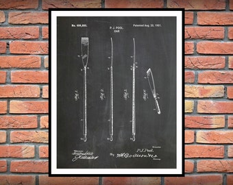 1901 Oar Patent Print, Oar Blueprint, Nautical Décor, Rowing Oar Poster, Rowing Crew Art Print, Sculling Crew Print,