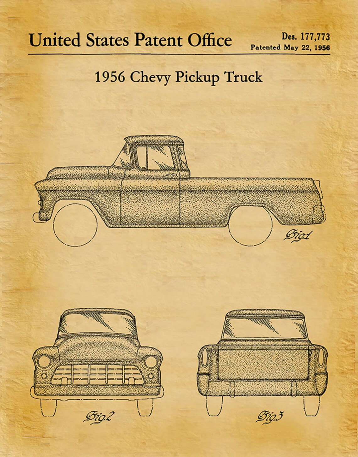 1956 Chevy Pickup Truck Patent Print Chevy Truck Poster 1956 - Etsy