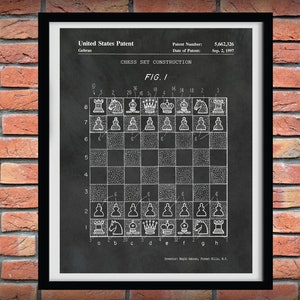 1997 Chess Board Patent Print - Art Print - Chess Poster - Chess Board Game Patent - Game Room Decor - Parlor Game - Chess Player Gift