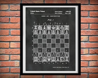 1997 Chess Board Patent Print - Art Print - Chess Poster - Chess Board Game Patent - Game Room Decor - Parlor Game - Chess Player Gift