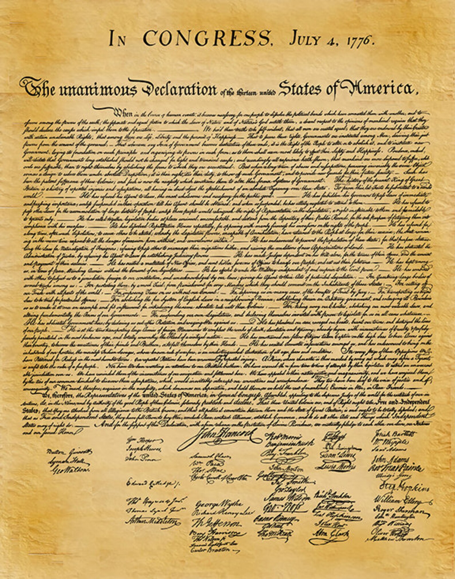 United States Declaration Of Independence Print Document Etsy