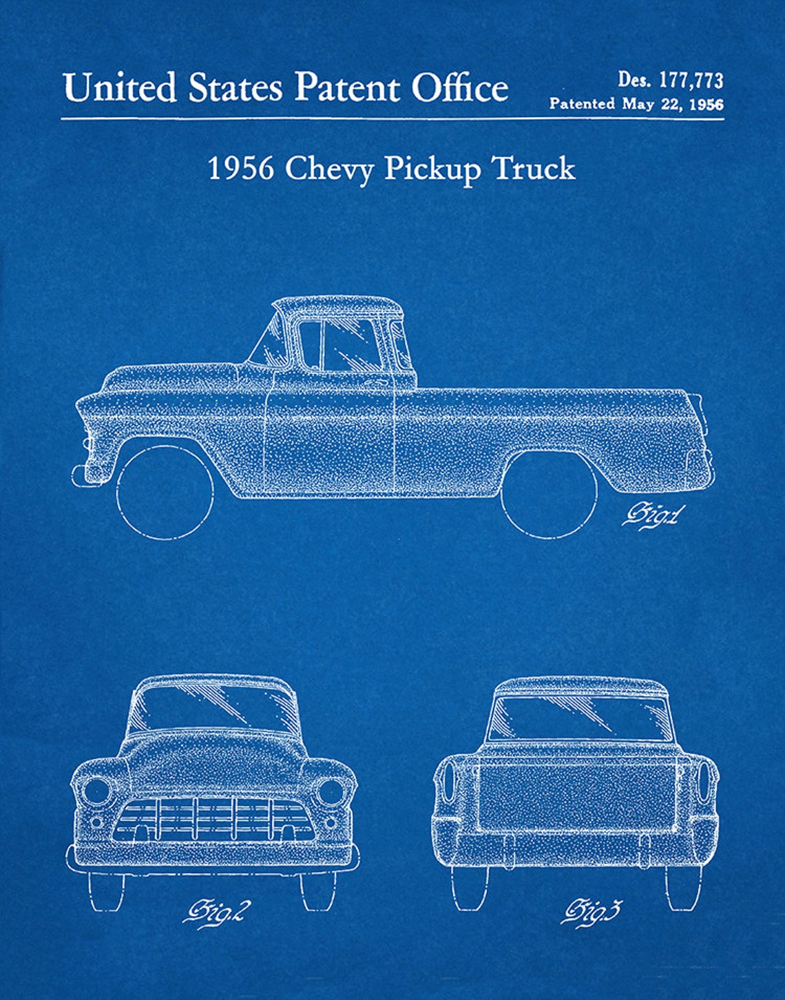 1956 Chevy Pickup Truck Patent Print Chevy Truck Poster 1956 - Etsy