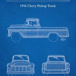1956 Chevy Pickup Truck Patent Print, Chevy Truck Poster, 1956 Chevy ...
