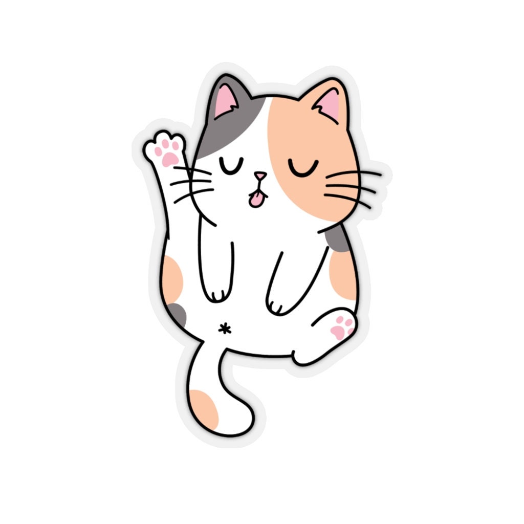 Spotted Cat Sticker Cat Laptop Sticker Kawaii Cat Sticker Etsy