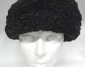 Refurbished New Black Persian Lamb Astrakhan Fur Hat Cap Women Woman Size All