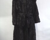 Mint Black Persian Lamb Astrakhan Fur Coat Jacket Women Woman Size 6 Small