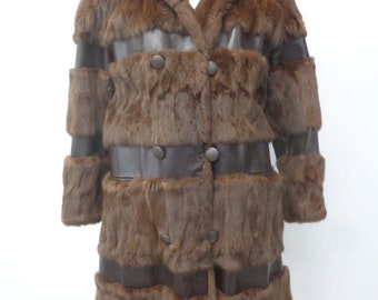 Vintage Kahnert 2 Piece Khaki /& Fur Trench Size Medium