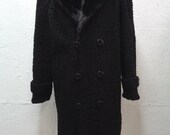 Refurbished New Black Persian Lamb Astrakhan Mink Fur Coat Men Man