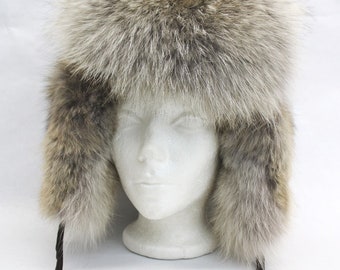 Brand New Coyote Fur Russian Style Hat Men Women Size All