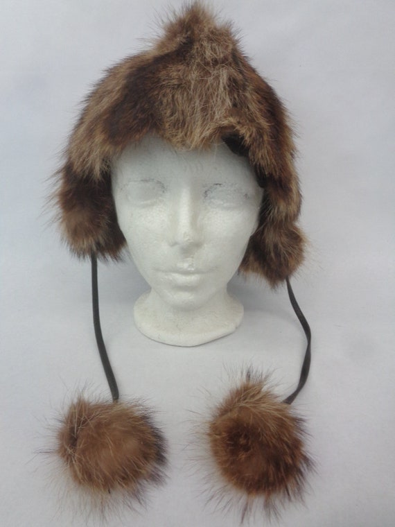 MINT NATURAL RACCOON RACOON FUR HAT CAP WOMEN WOMAN SIZE ALL s-l400.jpg main image 2