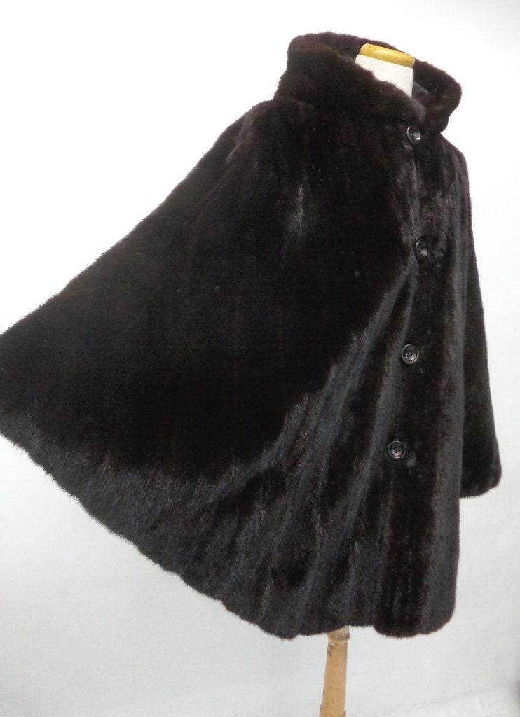 改装された新しいダークランチミンクファーケープマントコートメンズ