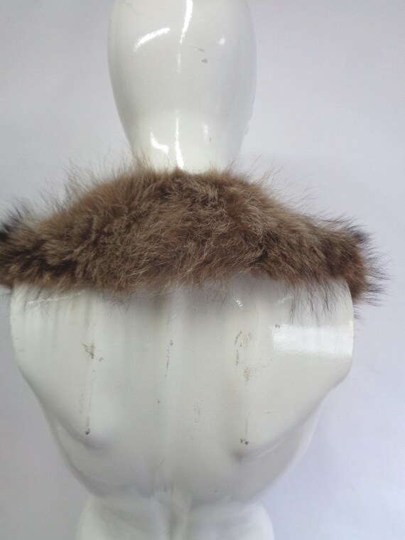 Mint Natural Raccoon Fur Notch Collar Wrap Women … - image 3