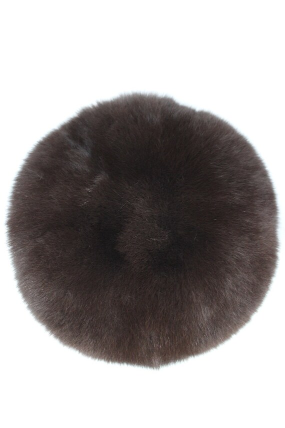 New! Modern Black 100% Wool with 100% Fox Fur Pom Beret. Women main image 2