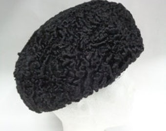 Refurbished New Black Lamb Astrakhan Fur Hat Cap Women Woman  display picture 2