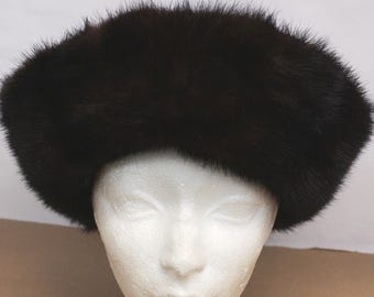 Excellent Canadian Dark Ranch Mink Fur Hat Cap Women Woman  display picture 2