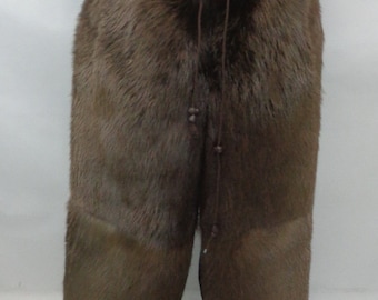 Brand New Brown Beaver Fur Double Sided Pants Men Man Size All